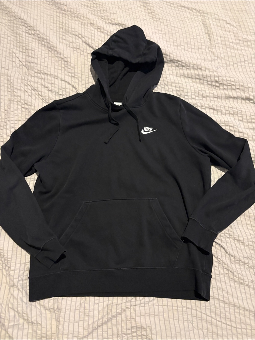 Nike Black Pullover Hoodie with White Swoosh